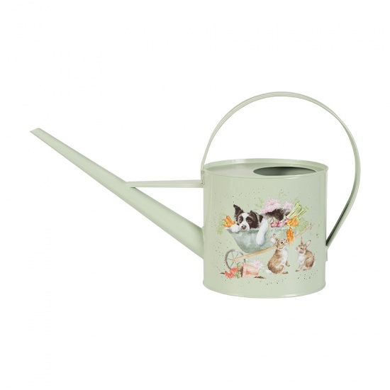 Wrendale 'Sleeping on the Job' Border Collie and Rabbit Watering Can