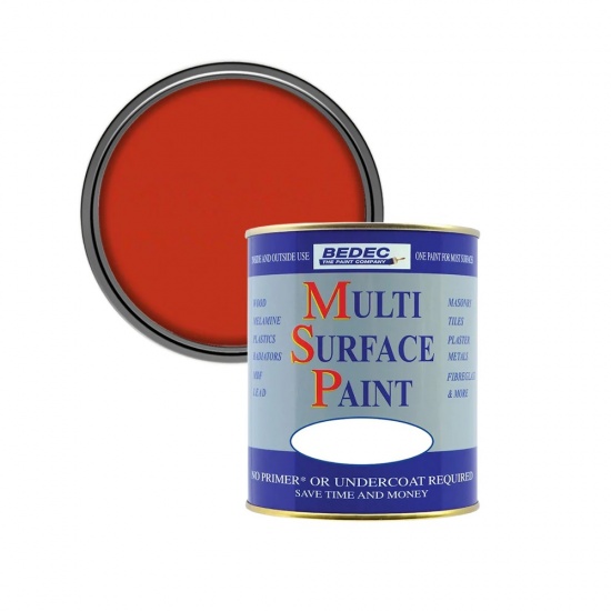 Bedec Multi Surface Paint Soft Satin 750ml - Red Cossack
